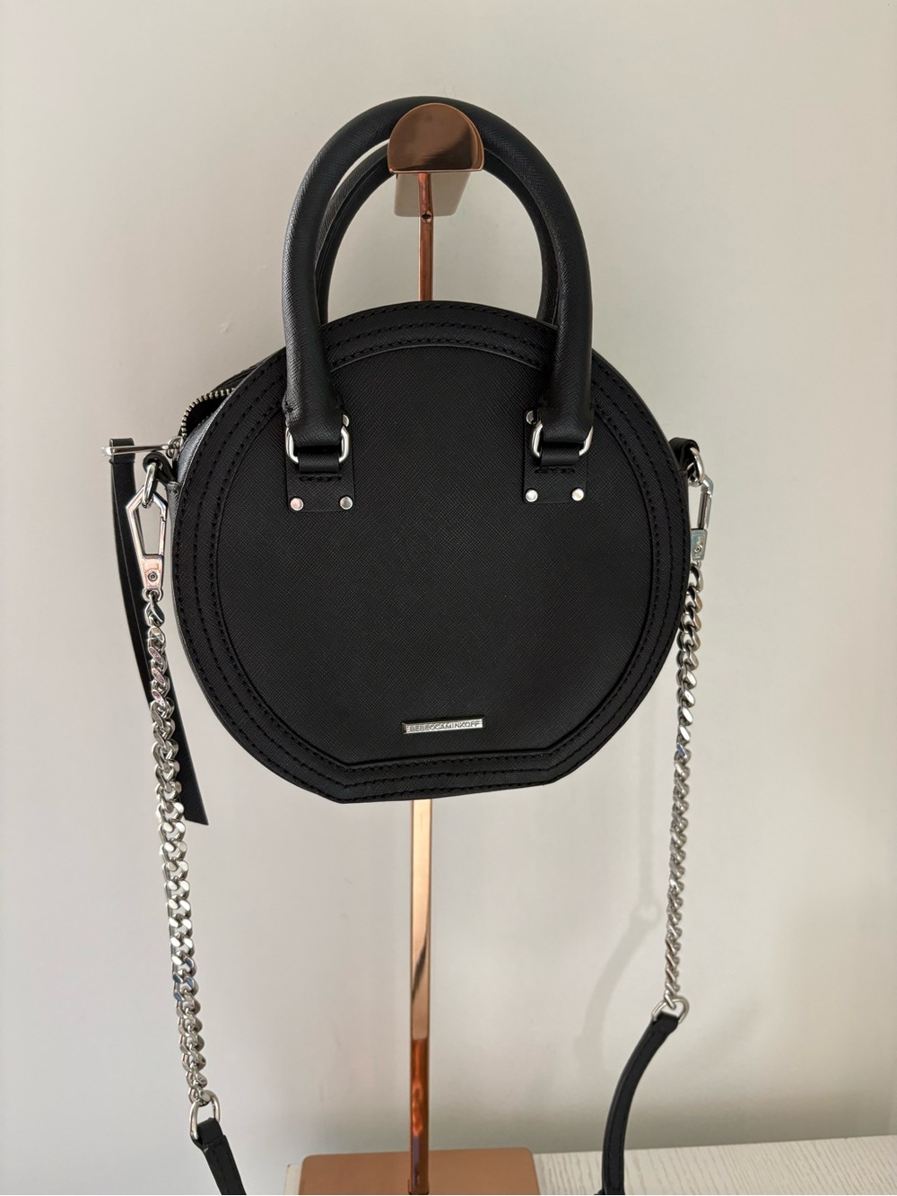 Rebecca Minkoff Black Round Leather Crossbody Handbag